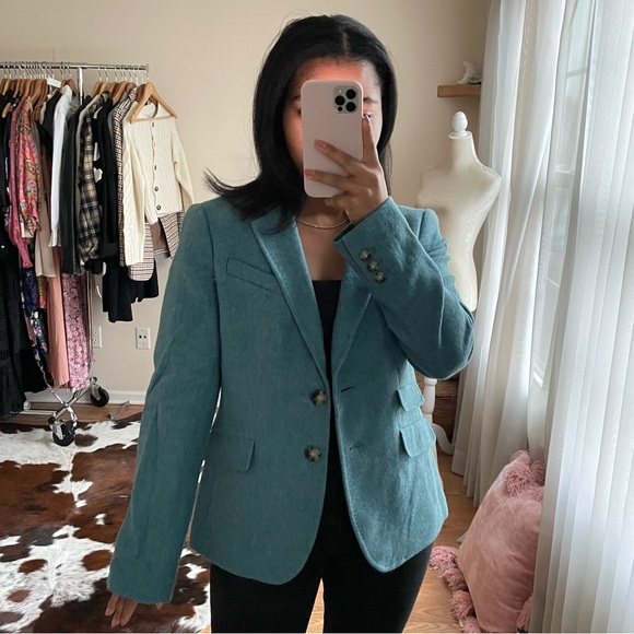 Talbots Teal Blue Woolblend Blazer Size 4 - Picture 9 of 13